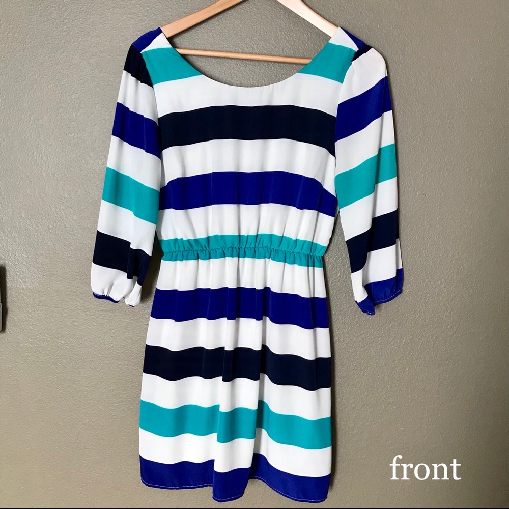 Fit and Flare Pool Striped Dress • Size M Juniors